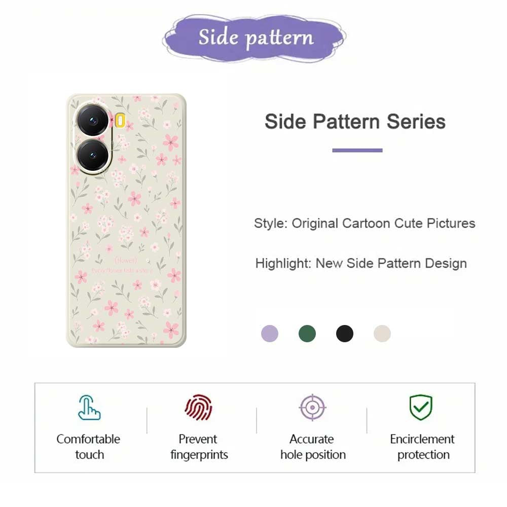 For Xiaomi Redmi Turbo 4 5G  /  Poco X7 Pro 5G Case Small Flower Pattern Printing Straight Edge TPU Phone Back Cover
