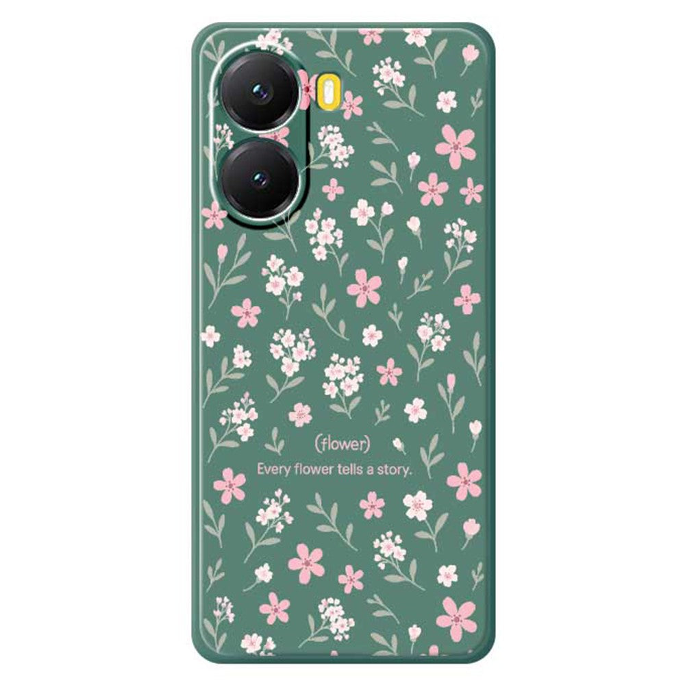 For Xiaomi Redmi Turbo 4 5G  /  Poco X7 Pro 5G Case Small Flower Pattern Printing Straight Edge TPU Phone Back Cover