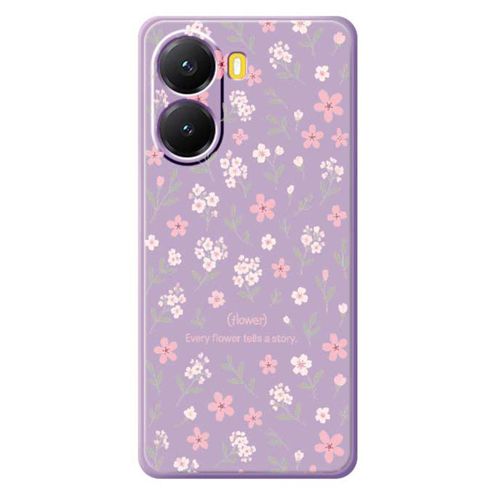 For Xiaomi Redmi Turbo 4 5G  /  Poco X7 Pro 5G Case Small Flower Pattern Printing Straight Edge TPU Phone Back Cover
