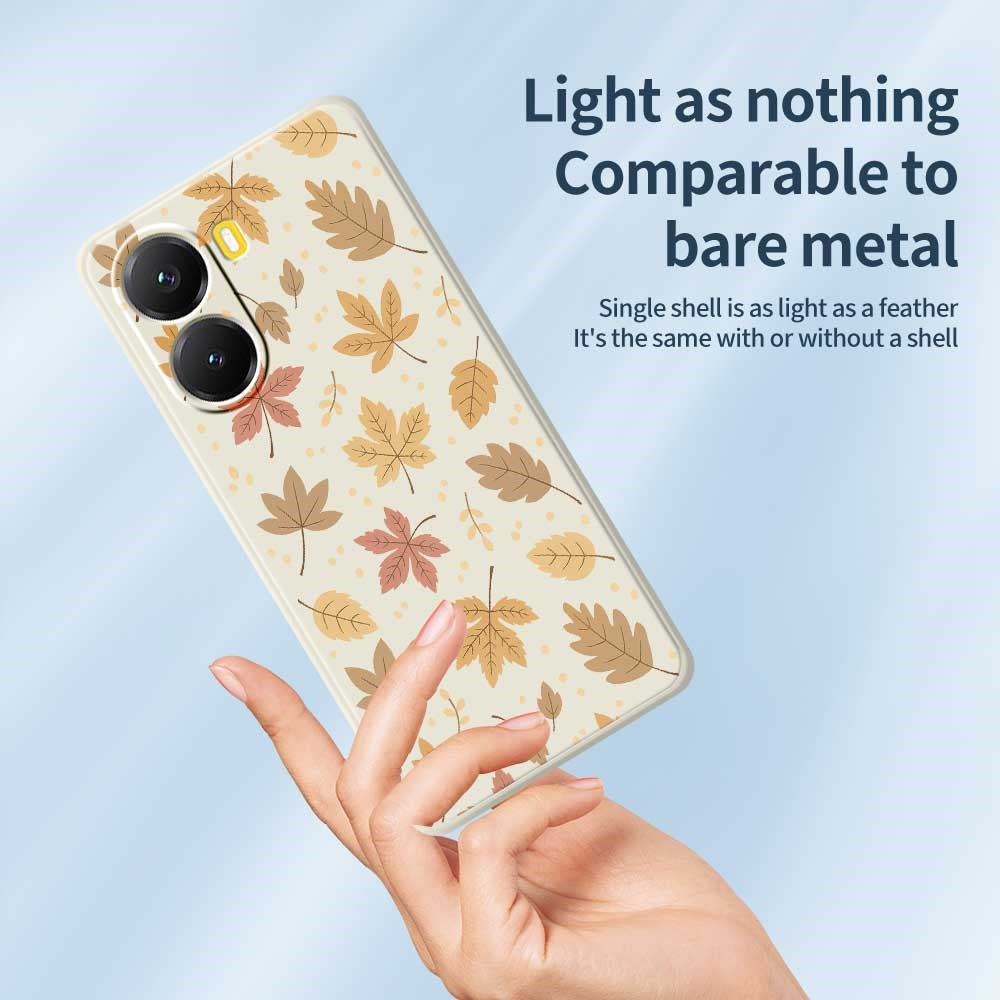 For Xiaomi Redmi Turbo 4 5G  /  Poco X7 Pro 5G Case Leaves Pattern Printing Straight Edge TPU Phone Back Cover