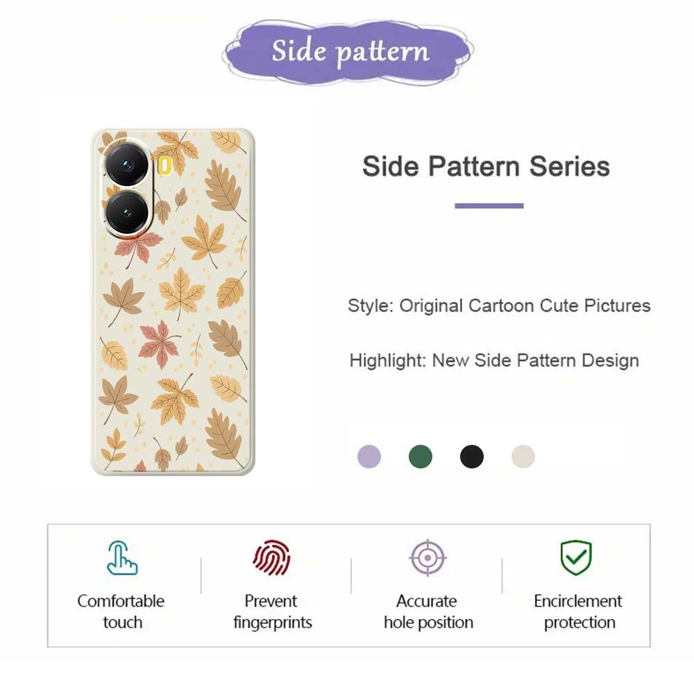 For Xiaomi Redmi Turbo 4 5G  /  Poco X7 Pro 5G Case Leaves Pattern Printing Straight Edge TPU Phone Back Cover