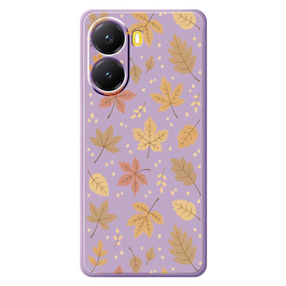 For Xiaomi Redmi Turbo 4 5G  /  Poco X7 Pro 5G Case Leaves Pattern Printing Straight Edge TPU Phone Back Cover
