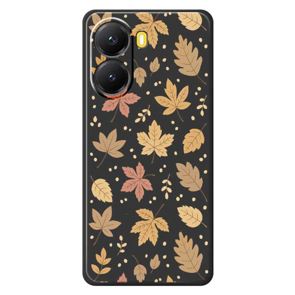 For Xiaomi Redmi Turbo 4 5G  /  Poco X7 Pro 5G Case Leaves Pattern Printing Straight Edge TPU Phone Back Cover