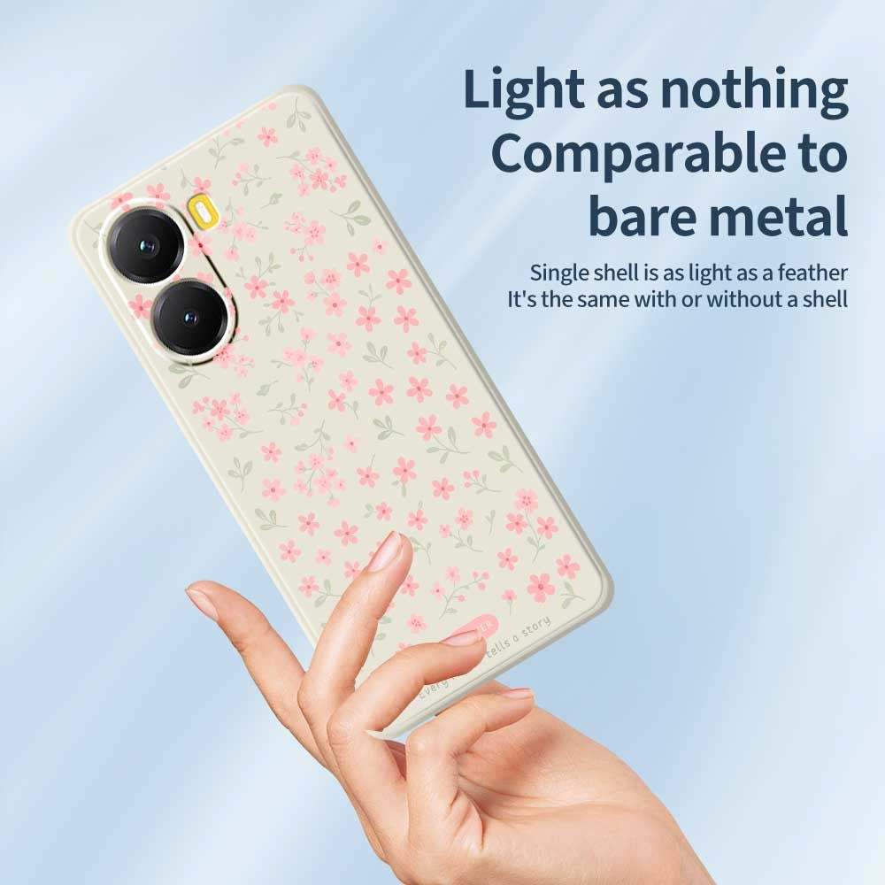 For Xiaomi Redmi Turbo 4 5G  /  Poco X7 Pro 5G Case Pink Small Flowers Pattern Printing Straight Edge TPU Phone Back Cover