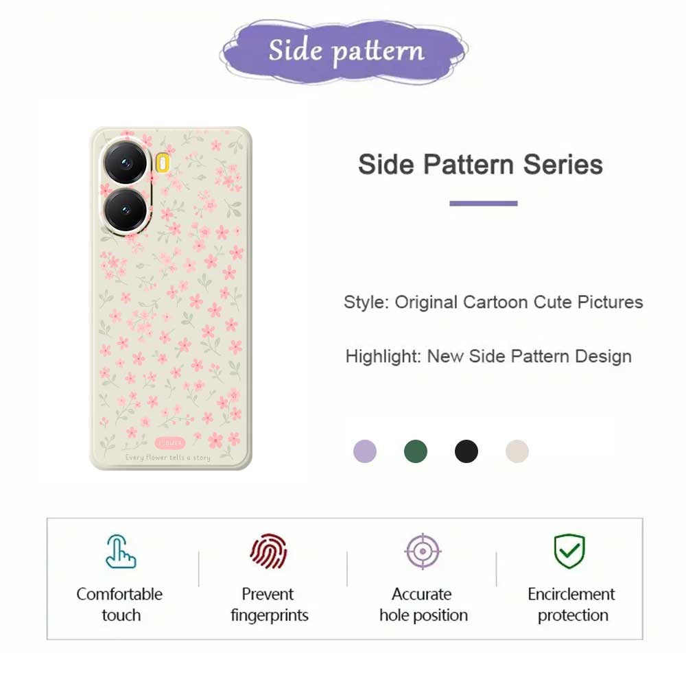 For Xiaomi Redmi Turbo 4 5G  /  Poco X7 Pro 5G Case Pink Small Flowers Pattern Printing Straight Edge TPU Phone Back Cover