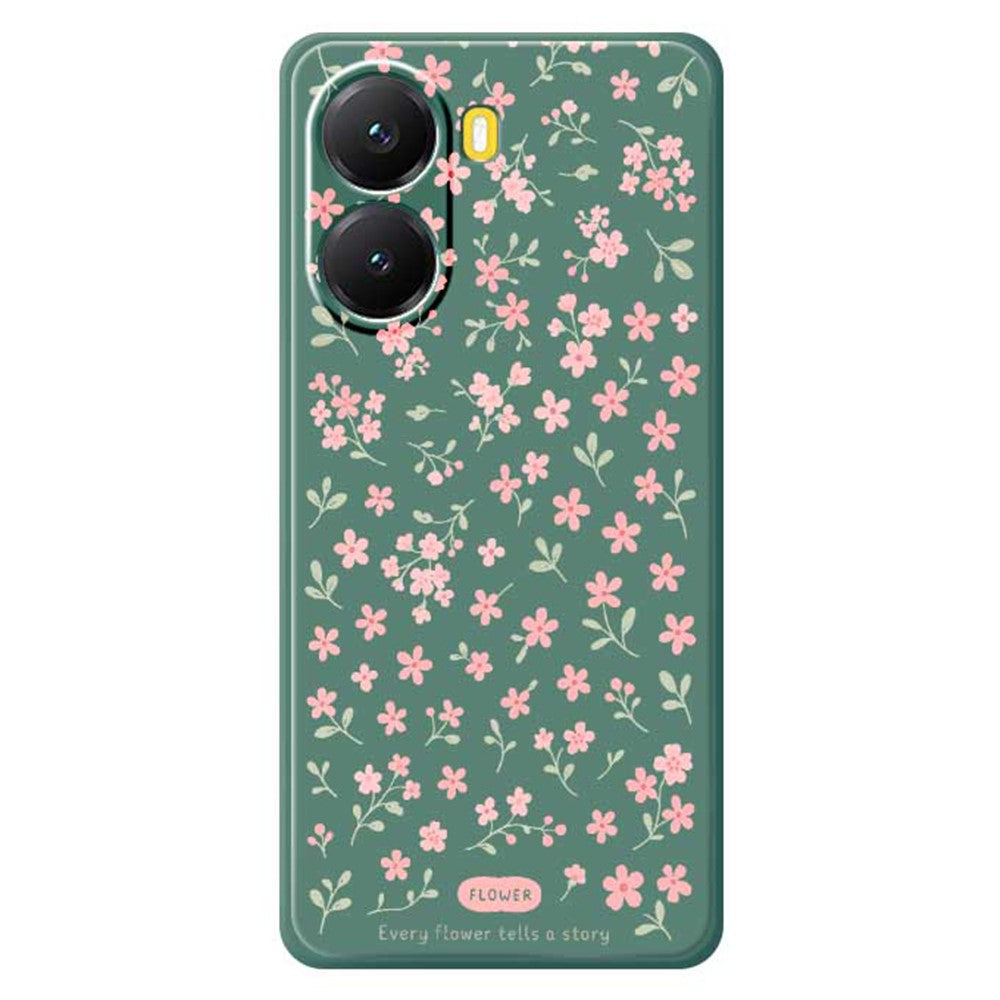 For Xiaomi Redmi Turbo 4 5G  /  Poco X7 Pro 5G Case Pink Small Flowers Pattern Printing Straight Edge TPU Phone Back Cover