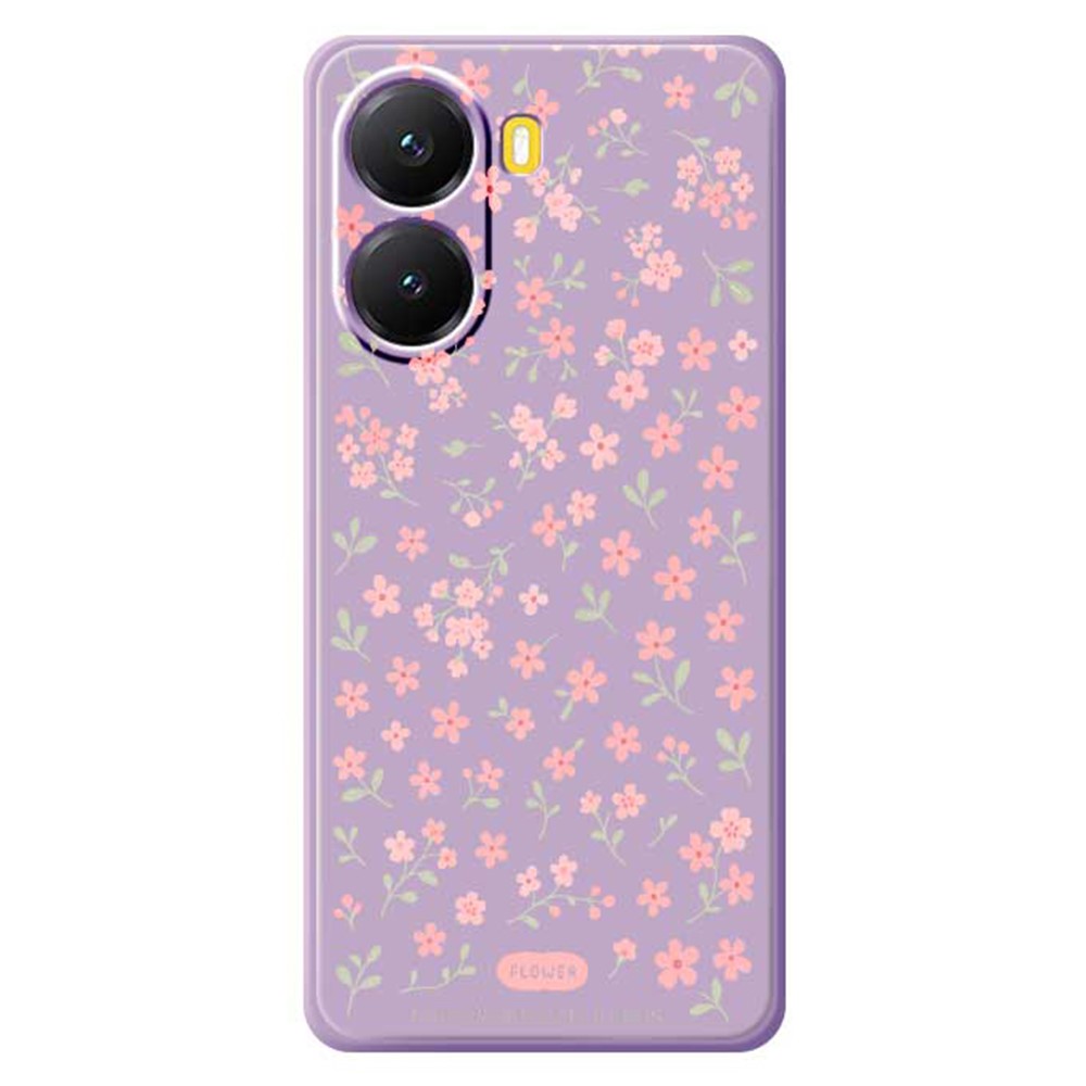 For Xiaomi Redmi Turbo 4 5G  /  Poco X7 Pro 5G Case Pink Small Flowers Pattern Printing Straight Edge TPU Phone Back Cover