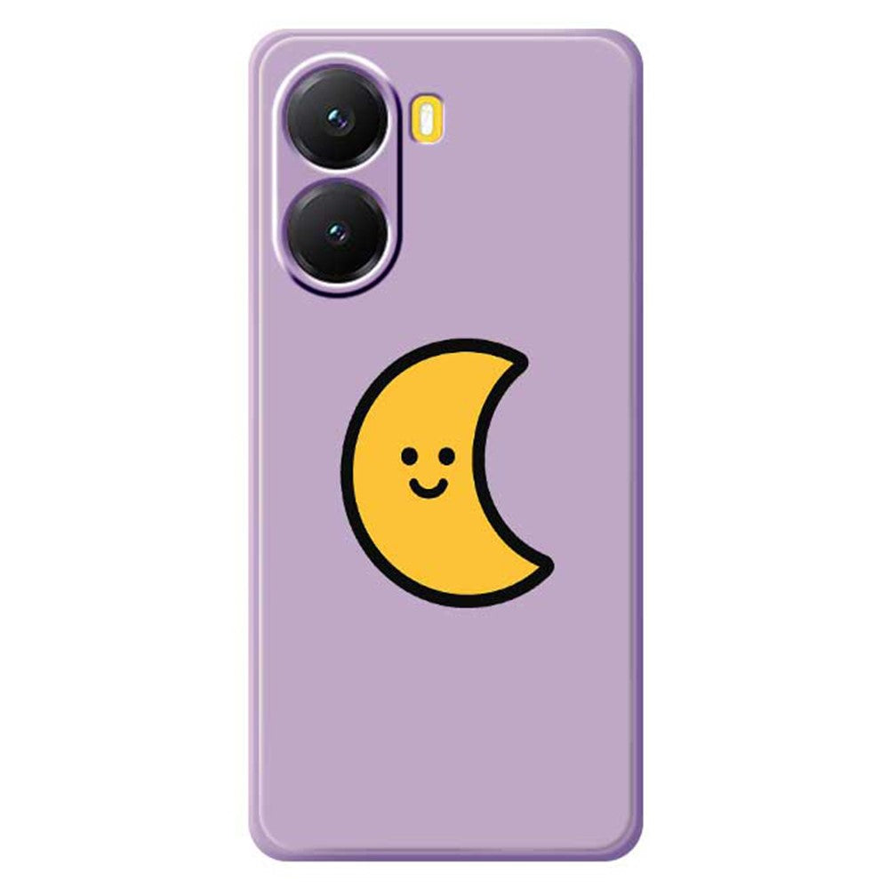 For Xiaomi Redmi Turbo 4 5G  /  Poco X7 Pro 5G Case Yellow Moon Pattern Printing Straight Edge TPU Phone Back Cover