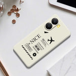 For Xiaomi Redmi Turbo 4 5G  /  Poco X7 Pro 5G Case Boarding Ticket Pattern Printing Straight Edge TPU Phone Back Cover
