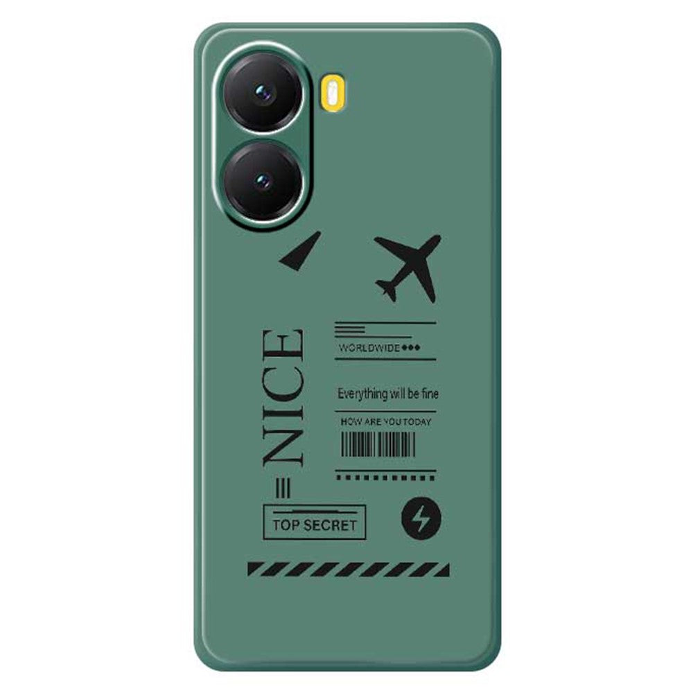 For Xiaomi Redmi Turbo 4 5G  /  Poco X7 Pro 5G Case Boarding Ticket Pattern Printing Straight Edge TPU Phone Back Cover