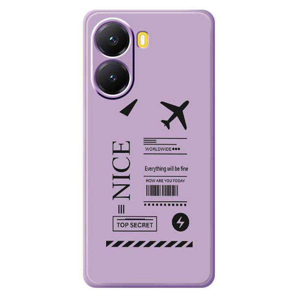 For Xiaomi Redmi Turbo 4 5G  /  Poco X7 Pro 5G Case Boarding Ticket Pattern Printing Straight Edge TPU Phone Back Cover