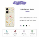 Xiaomi Redmi Turbo 4 5G / Poco X7 Pro 5G skal blommor och gräsmönster tryck rak kant TPU mobil baksida