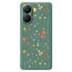 Xiaomi Redmi Turbo 4 5G / Poco X7 Pro 5G skal blommor och gräsmönster tryck rak kant TPU mobil baksida