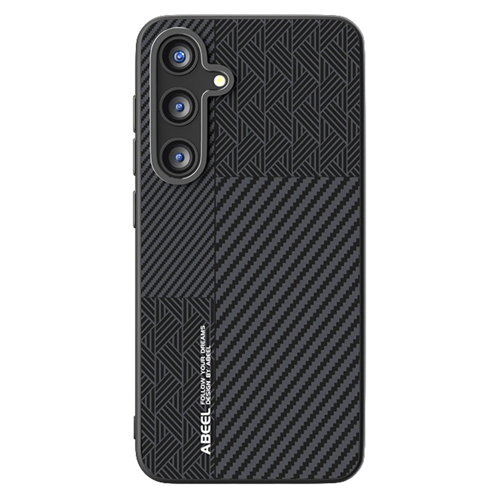ABEEL For Samsung Galaxy S25 FE Magnetic Case PC + TPU + Aluminum Alloy + PU Leather Slim Phone Back Cover