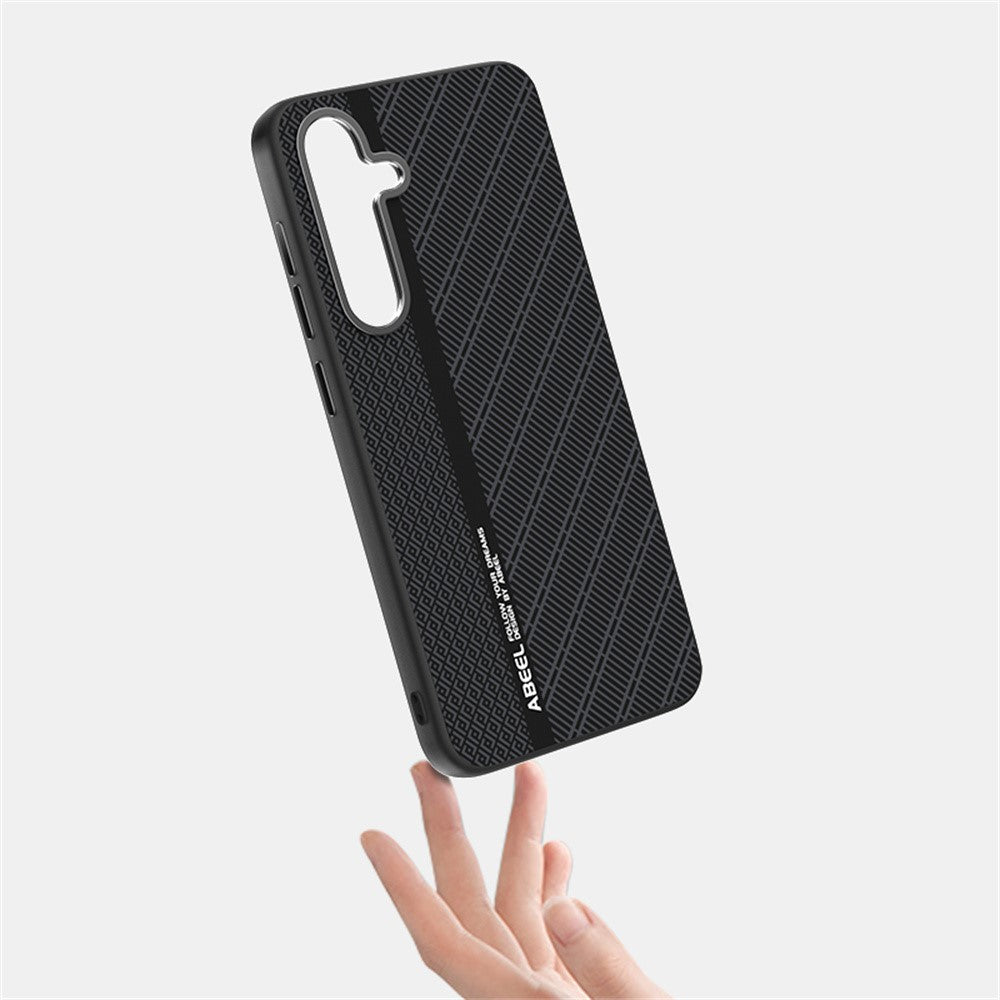 ABEEL For Samsung Galaxy S25 FE Magnetic Case PC + TPU + Aluminum Alloy + PU Leather Slim Phone Back Cover
