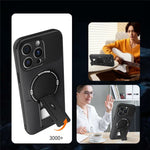 For iPhone 12 Pro Case with Kickstand Carbon Fiber Texture PC + TPU Phone Cover