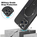 For iPhone 12 Pro Case with Kickstand Carbon Fiber Texture PC + TPU Phone Cover
