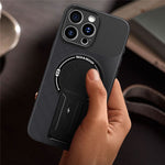 For iPhone 12 Pro Case with Kickstand Carbon Fiber Texture PC + TPU Phone Cover