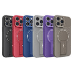 For iPhone 12 Pro Case with Kickstand Carbon Fiber Texture PC + TPU Phone Cover