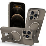 For iPhone 12 Pro Case with Kickstand Carbon Fiber Texture PC + TPU Phone Cover