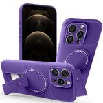 For iPhone 12 Pro Case with Kickstand Carbon Fiber Texture PC + TPU Phone Cover