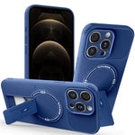 For iPhone 12 Pro Case with Kickstand Carbon Fiber Texture PC + TPU Phone Cover