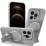 For iPhone 12 Pro Case with Kickstand Carbon Fiber Texture PC + TPU Phone Cover