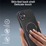 Til iPhone 12 cover med støttefod kulfibertekstur PC + TPU telefoncover