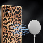 Til Samsung Galaxy A06 4G Etui Leopardprint PU Læderbelagt PC + TPU Galvaniserings Telefoncover