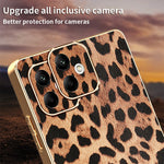 Samsung Galaxy A08 5G / A08 4G / A07 4G / A07s 4G-cover med leopardmønster, PU-læderbelagt PC + TPU, galvaniseret mobilcover