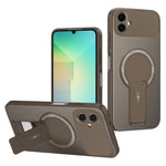 Skal för Samsung Galaxy A08 5G / A08 4G / A07 4G med stödfot, kolfibertextur PC + TPU telefonfodral