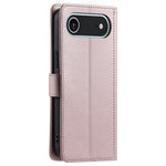 For iPhone Air Case Wallet Rhombus Grid PU Leather Phone Cover with Shoulder Strap / Wrist Strap