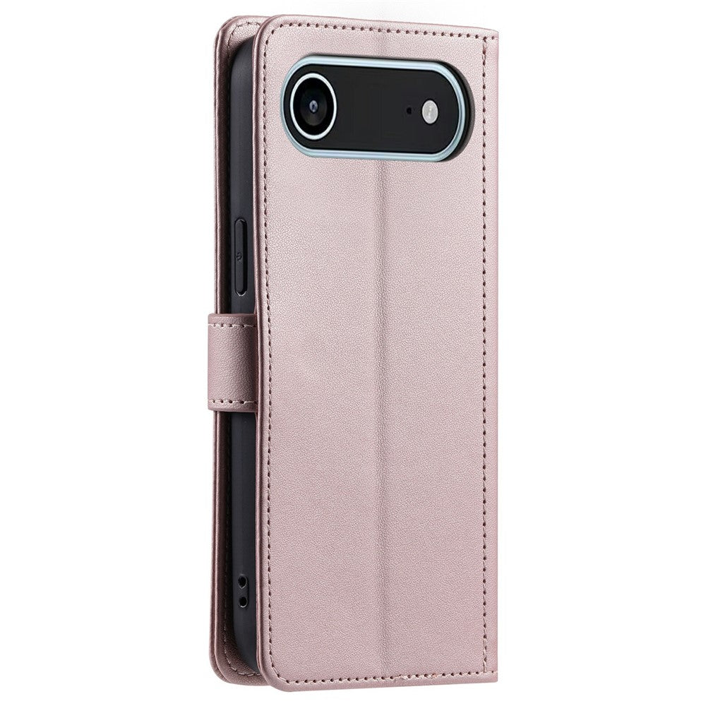 For iPhone Air Case Wallet Rhombus Grid PU Leather Phone Cover with Shoulder Strap / Wrist Strap