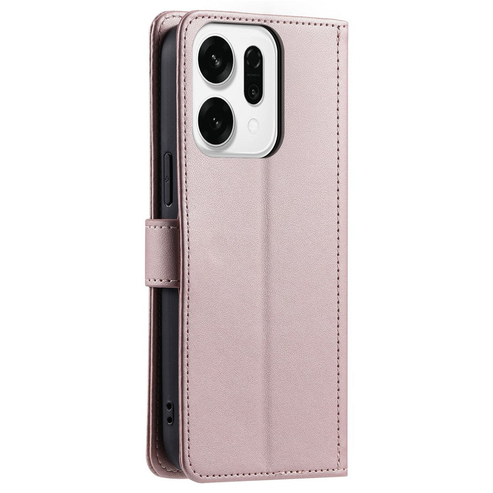 For Oppo Reno14 Pro 5G (Global) Case Wallet Rhombus Grid PU Leather Phone Cover with Shoulder Strap / Wrist Strap