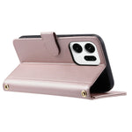 For Oppo Reno14 Pro 5G (Global) Case Wallet Rhombus Grid PU Leather Phone Cover with Shoulder Strap / Wrist Strap