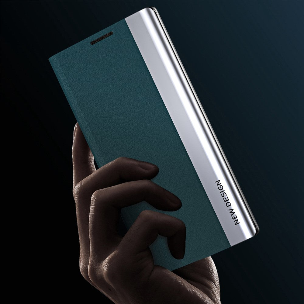 For Oppo Reno8 5G (Global Version) PU Leather Flip Stand Cover Electroplating Fall-proof Phone Case