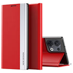 For Oppo Reno8 5G (Global Version) PU Leather Flip Stand Cover Electroplating Fall-proof Phone Case