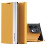 For Oppo Reno8 5G (Global Version) PU Leather Flip Stand Cover Electroplating Fall-proof Phone Case
