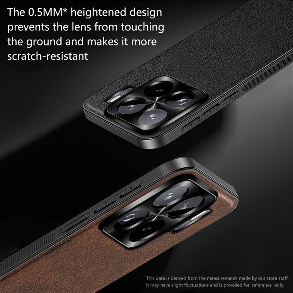 For Xiaomi 15S Pro Case PU + TPU + PC Phone Back Cover with Metal Lens Frame