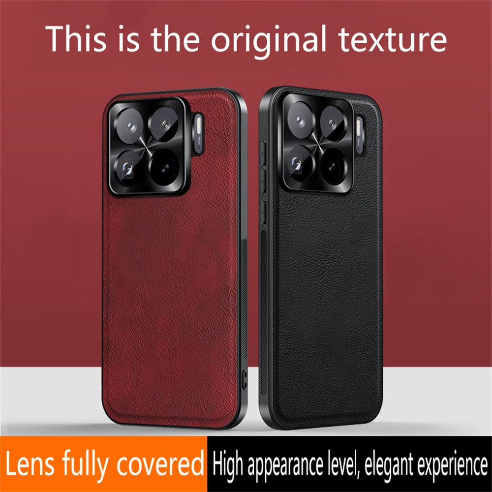 For Xiaomi 15S Pro Case PU + TPU + PC Phone Back Cover with Metal Lens Frame