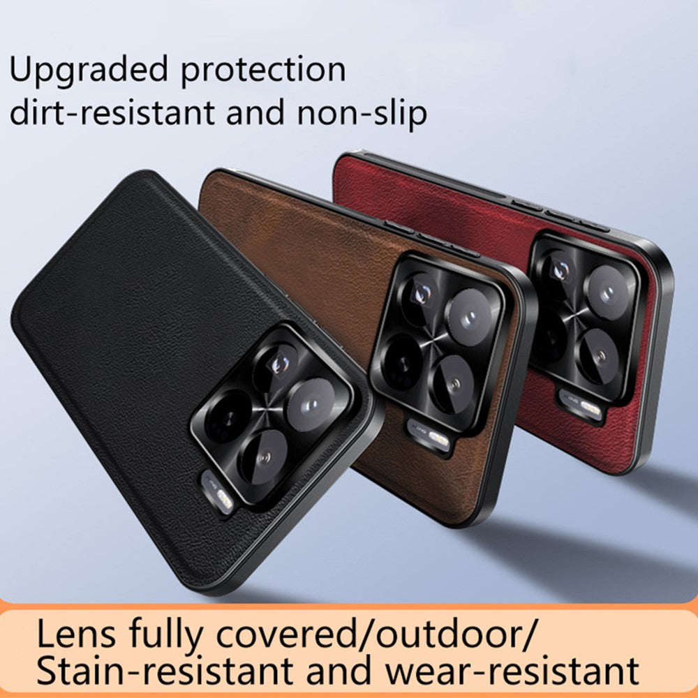 For Xiaomi 15S Pro Case PU + TPU + PC Phone Back Cover with Metal Lens Frame