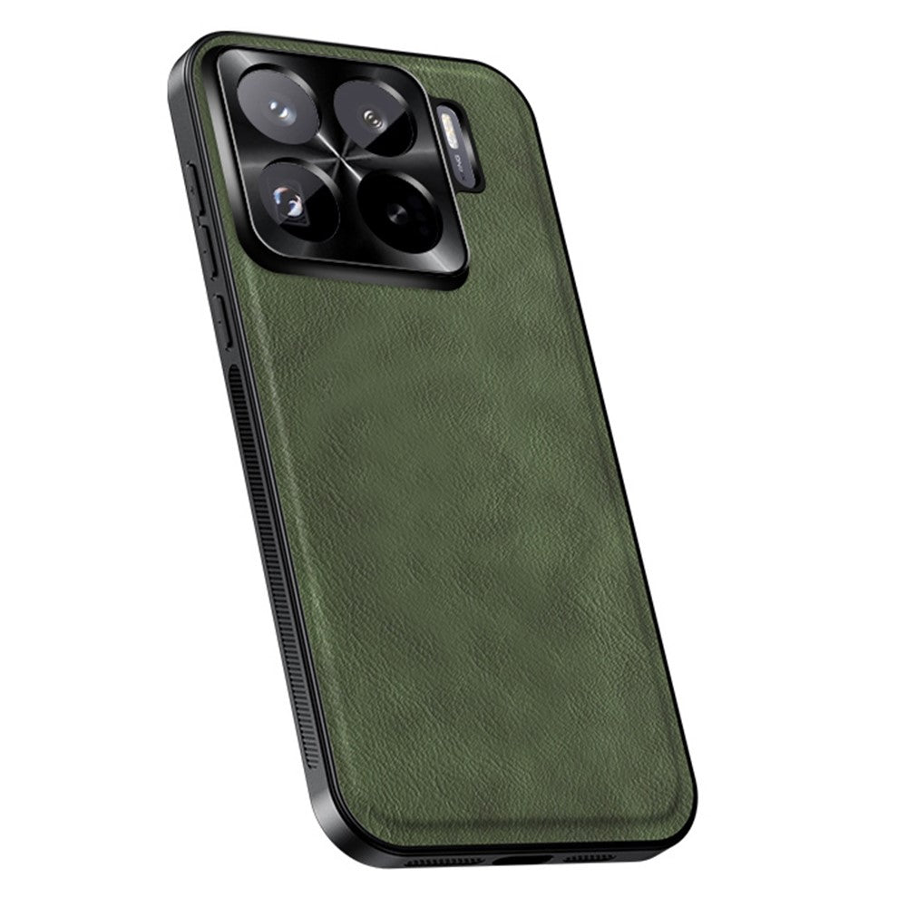 For Xiaomi 15S Pro Case PU + TPU + PC Phone Back Cover with Metal Lens Frame