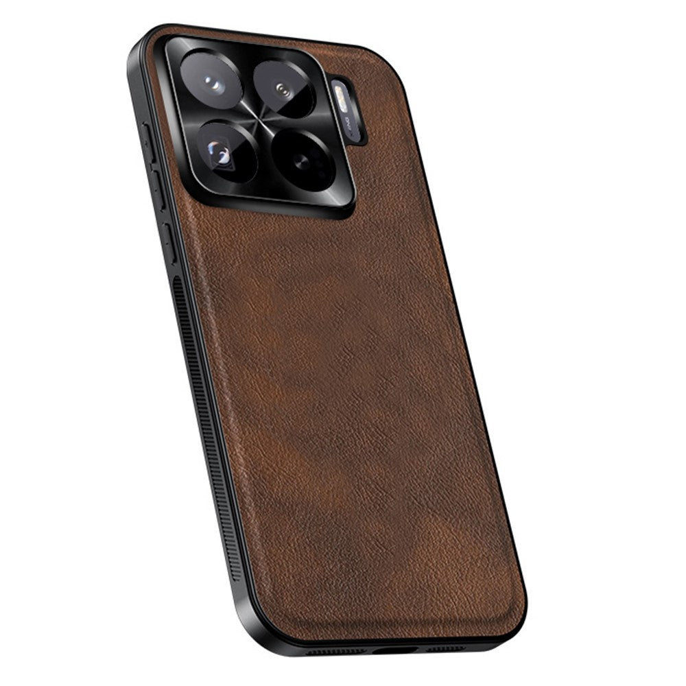 For Xiaomi 15S Pro Case PU + TPU + PC Phone Back Cover with Metal Lens Frame