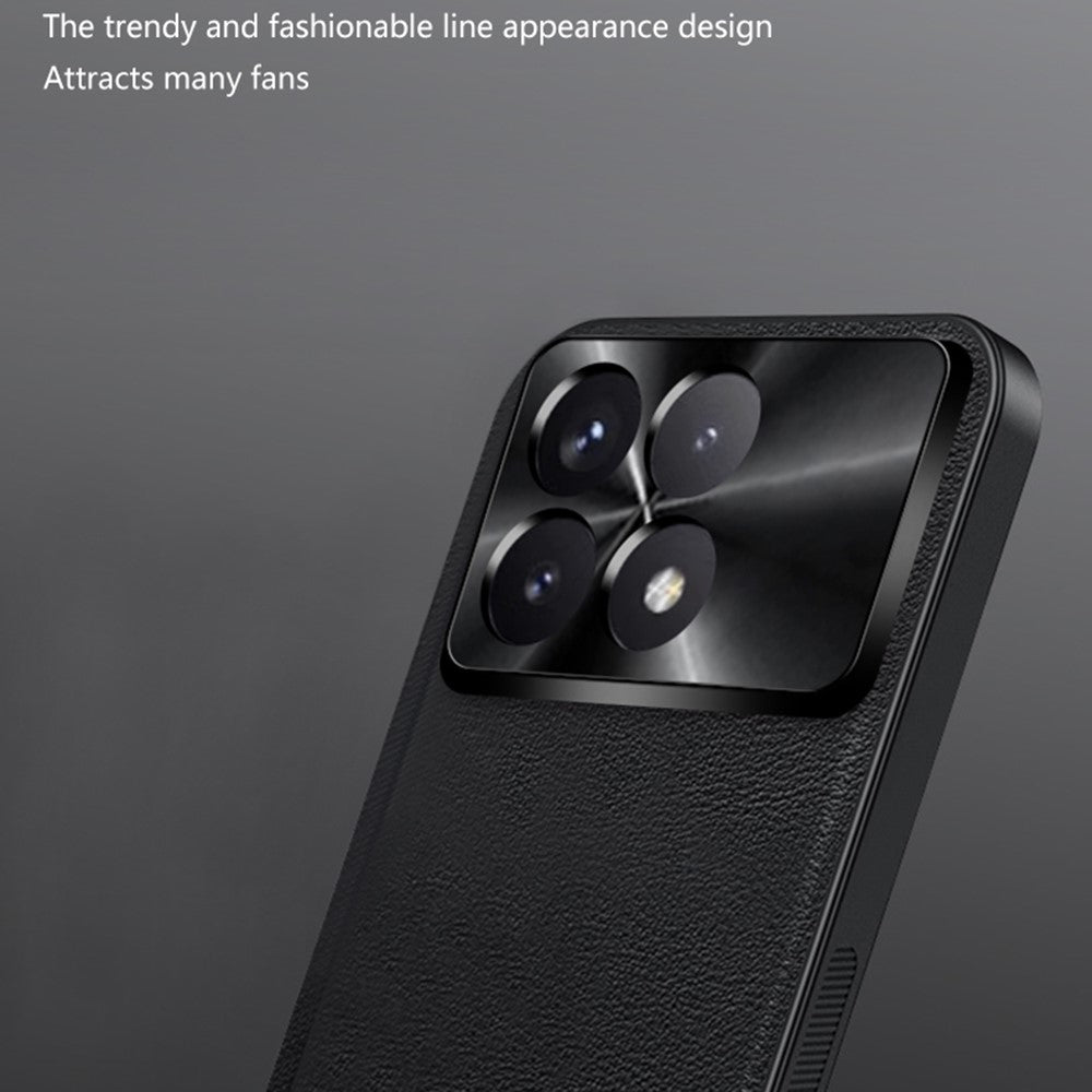 For Xiaomi Redmi K70 5G / Poco F6 Pro 5G Case PU + TPU + PC Phone Back Cover with Metal Lens Frame