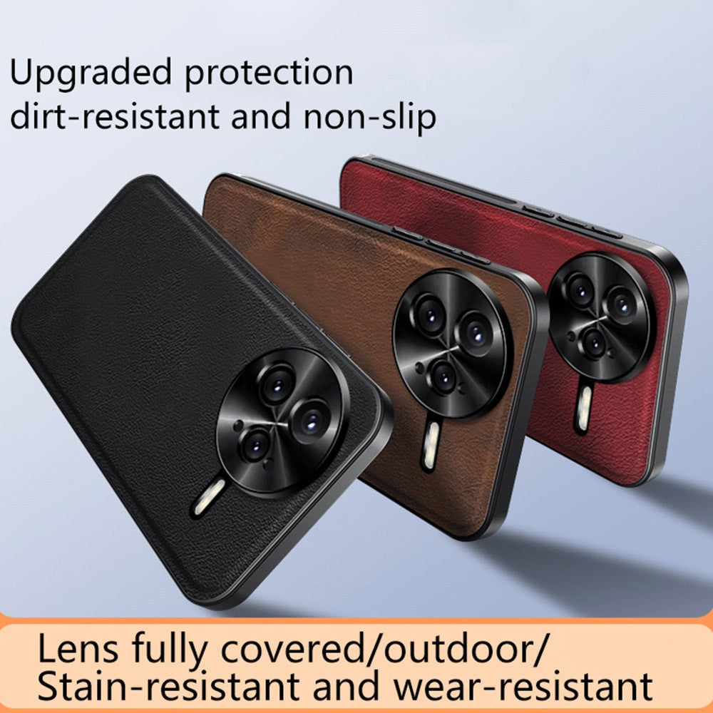 Xiaomi Redmi K80 5G / Poco F7 Pro 5G-skal PU + TPU + PC-mobilskal med metallram