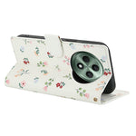 Pung til Oppo Reno12 F 5G / 4G / F27 5G med rombisk blomstermønster, læderflip-etui med rem