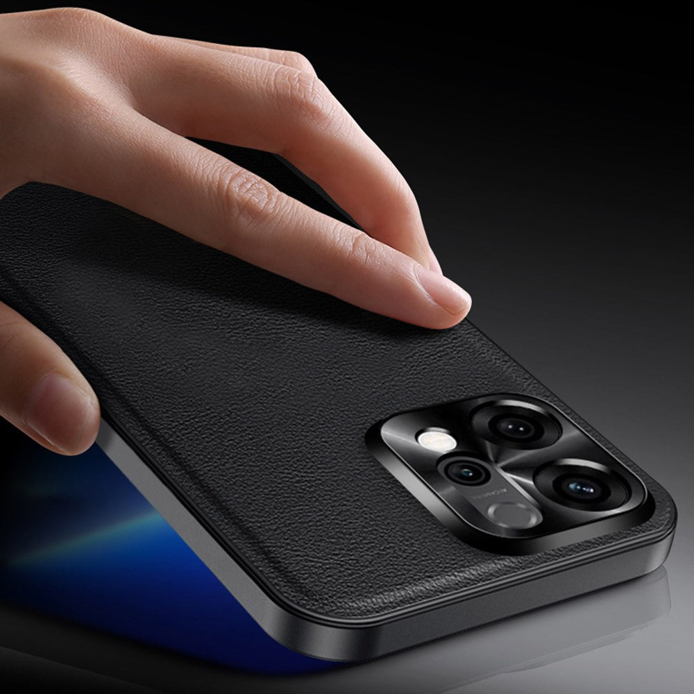 For Oppo Reno14 Pro 5G (Global) Case PU + TPU + PC Phone Back Cover with Metal Lens Frame