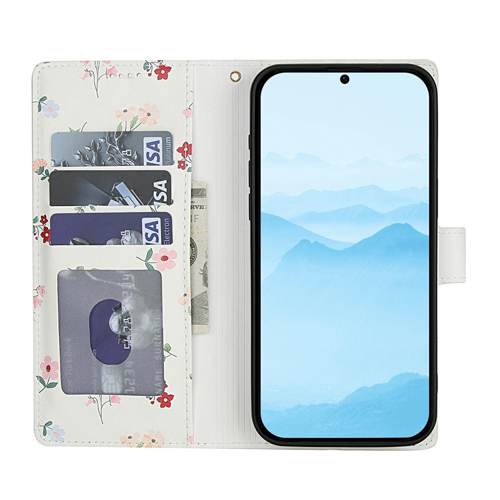 Wallet Case for Honor X9c 5G / Magic7 Lite 5G / X60 Pro 5G Rhombic Floral Design Leather Flip Phone Cover with Strap