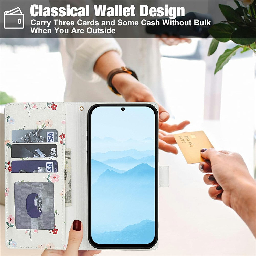 Wallet Case for Honor X9c 5G / Magic7 Lite 5G / X60 Pro 5G Rhombic Floral Design Leather Flip Phone Cover with Strap