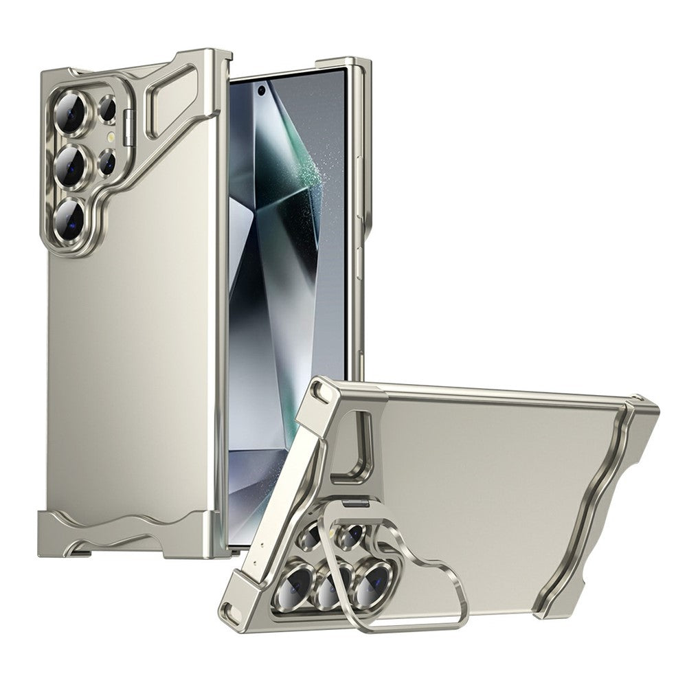 For Samsung Galaxy S22 Ultra 5G Bumper Case Lens Kickstand Heat Dissipating Metal Corner Phone Cover